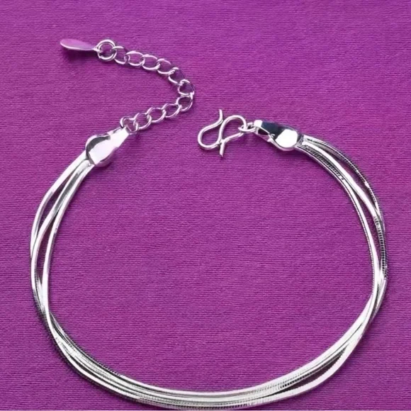 NWT Sterling Silver Layer Bracelet/Anklet - Picture 3 of 4